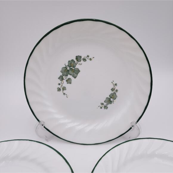 Set of 3 Corelle Callaway Salad Bread Plate 7.25 In Green White Ivy - Picture 2 of 11